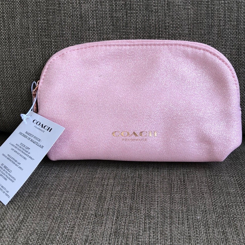 Coach pink makeup bag